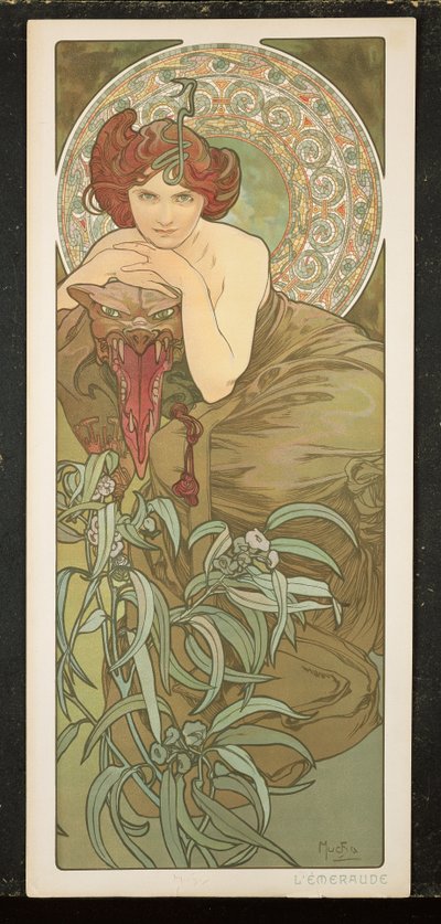 Die Edelsteine: Smaragd, 1900 von Alphonse Mucha